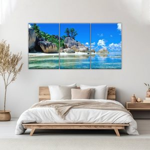 Beautiful Scenery of The Beach Under Blue Sky Beach Wall Art