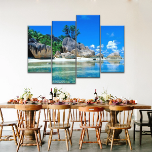 Beautiful Scenery of The Beach Under Blue Sky Beach Wall Art