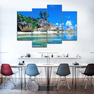 Beautiful Scenery of The Beach Under Blue Sky Beach Wall Art