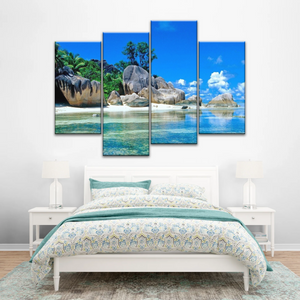 Beautiful Scenery of The Beach Under Blue Sky Beach Wall Art