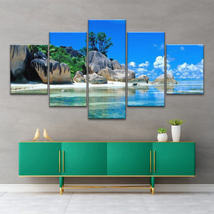 Beautiful Scenery of The Beach Under Blue Sky Beach Wall Art