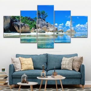 Beautiful Scenery of The Beach Under Blue Sky Beach Wall Art