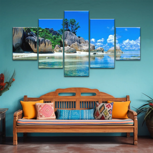 Beautiful Scenery of The Beach Under Blue Sky Beach Wall Art