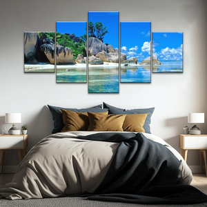 Beautiful Scenery of The Beach Under Blue Sky Beach Wall Art