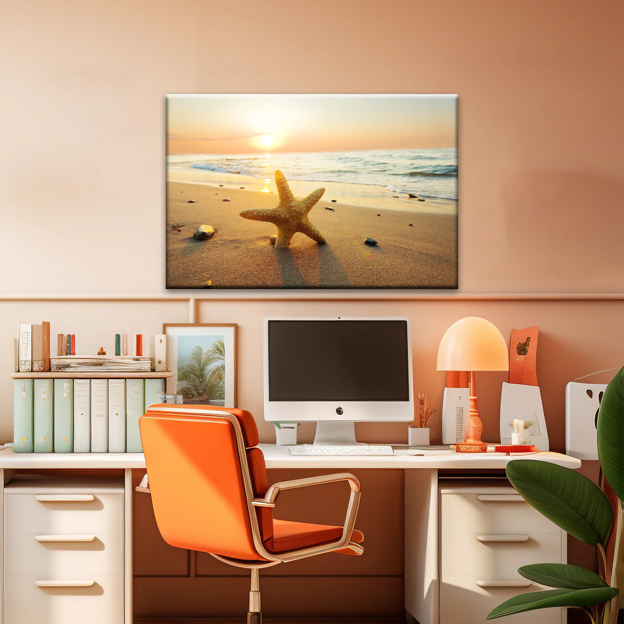 Beautiful View Of The Seaside Under The Sunset Beach Art For Wall