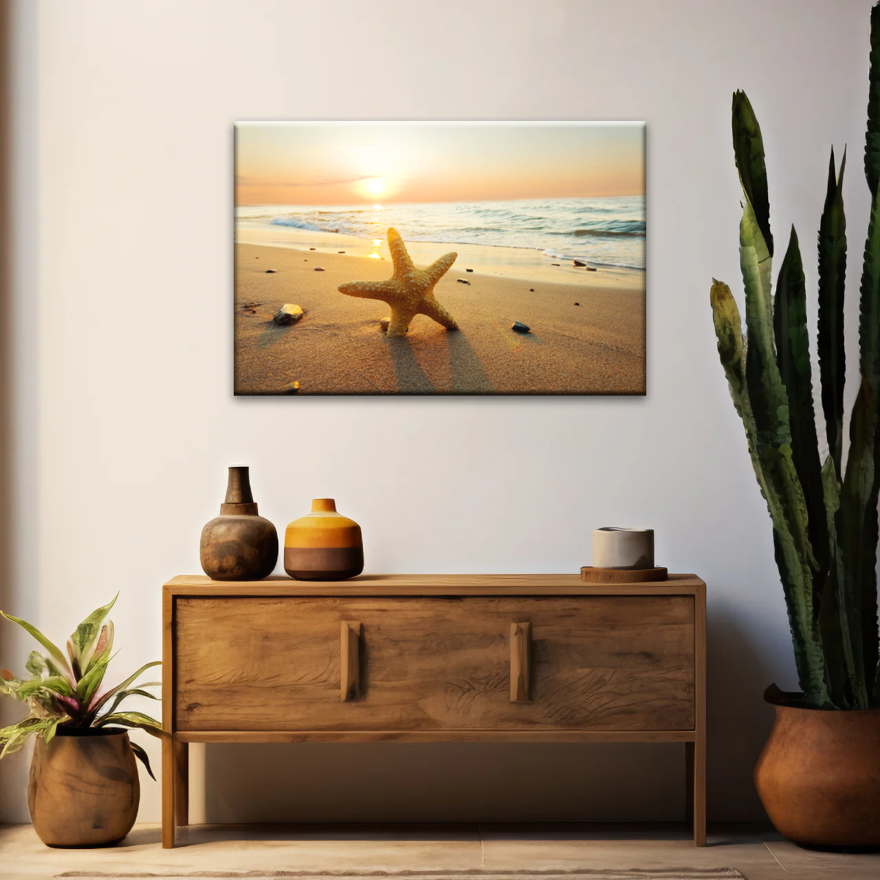 Beautiful View Of The Seaside Under The Sunset Beach Art For Wall