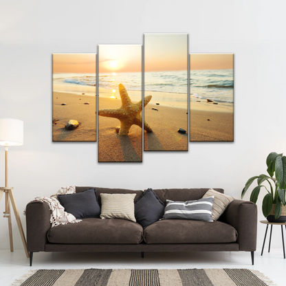Beautiful View Of The Seaside Under The Sunset Beach Art For Wall