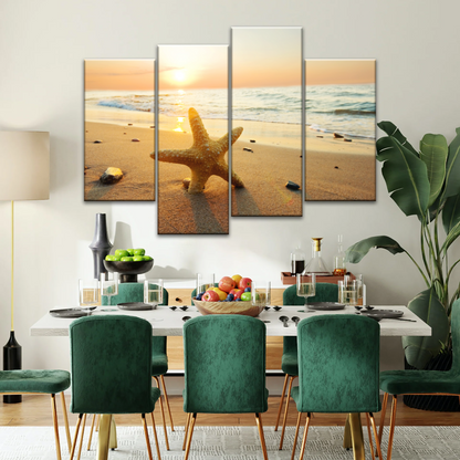 Beautiful View Of The Seaside Under The Sunset Beach Art For Wall