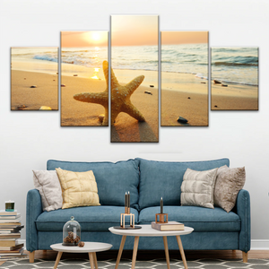 Beautiful View Of The Seaside Under The Sunset Beach Art For Wall