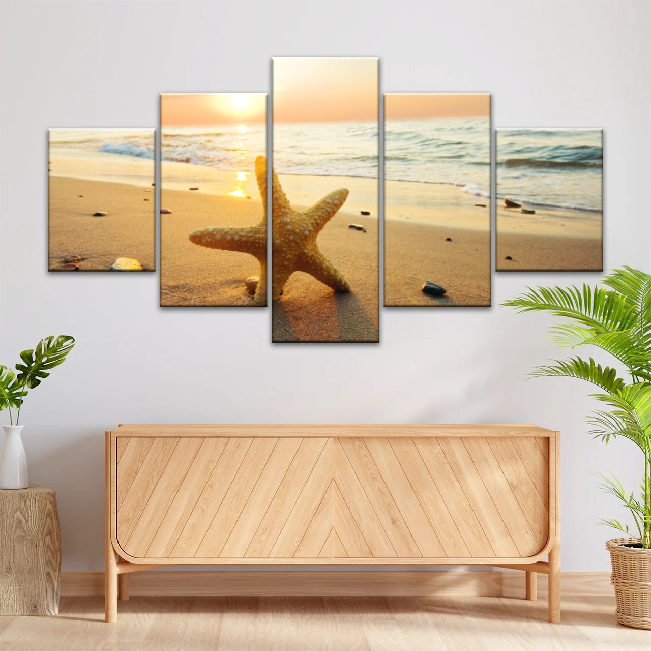 Beautiful View Of The Seaside Under The Sunset Beach Art For Wall