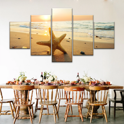 Beautiful View Of The Seaside Under The Sunset Beach Art For Wall
