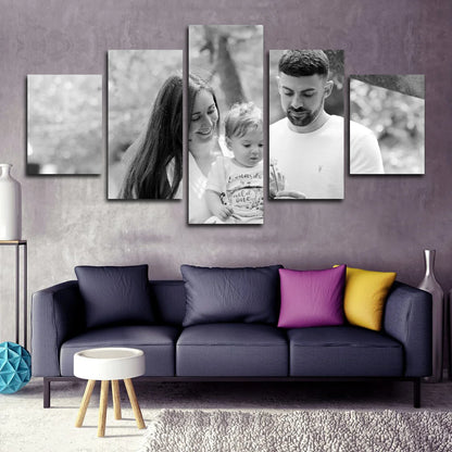 5 Piece Personalised Canvas Art With Your Own Photos Canvas Wall Art Custom Canvas Prints