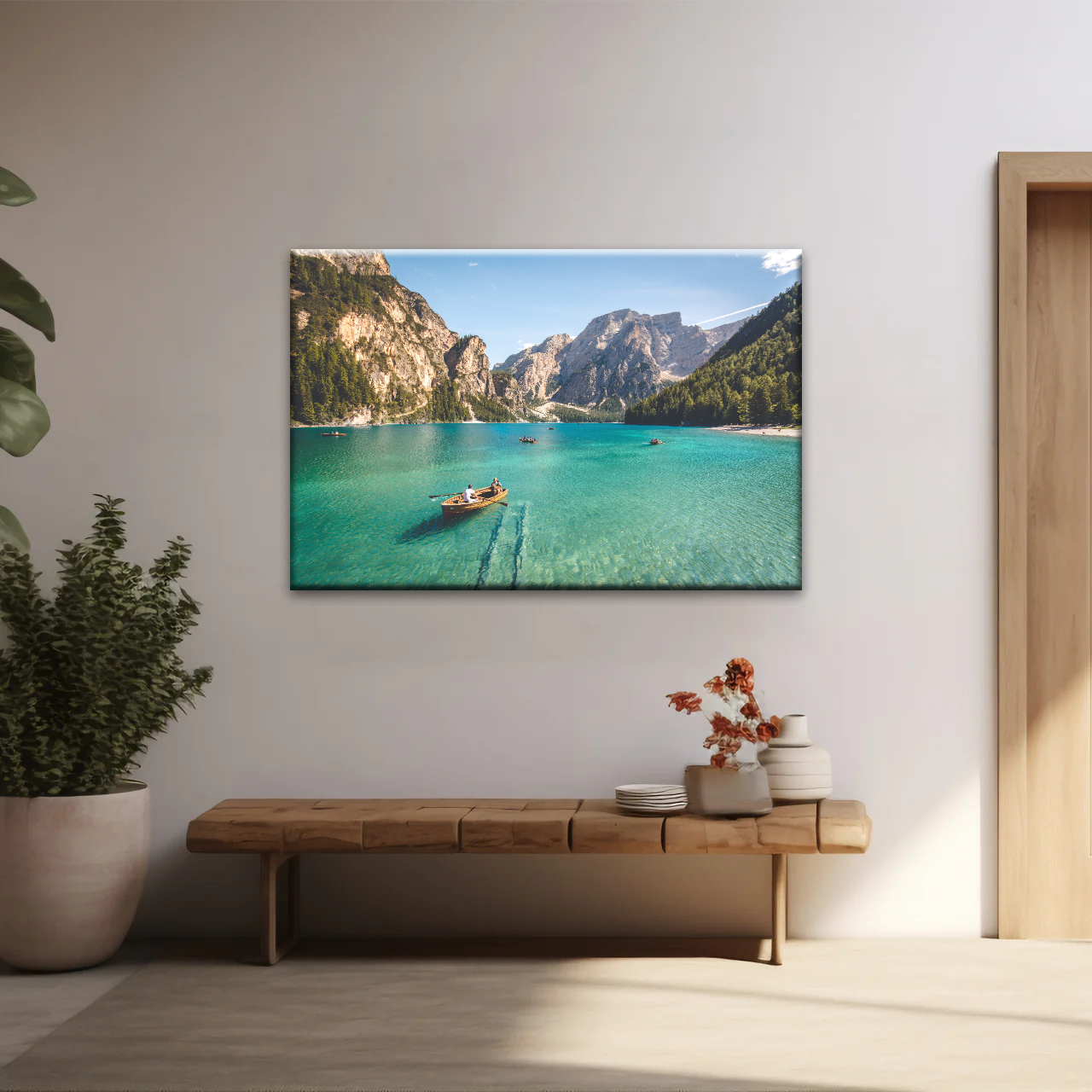 Boating Under Clear Skies Canvas Prints Wall Art