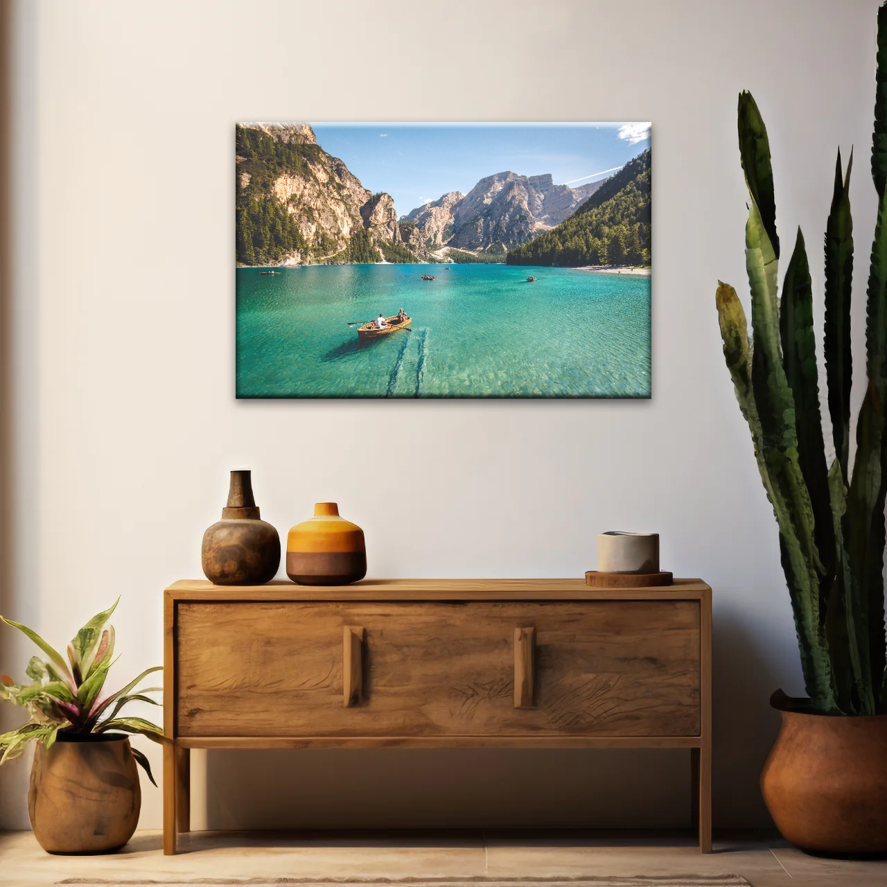 Boating Under Clear Skies Canvas Prints Wall Art