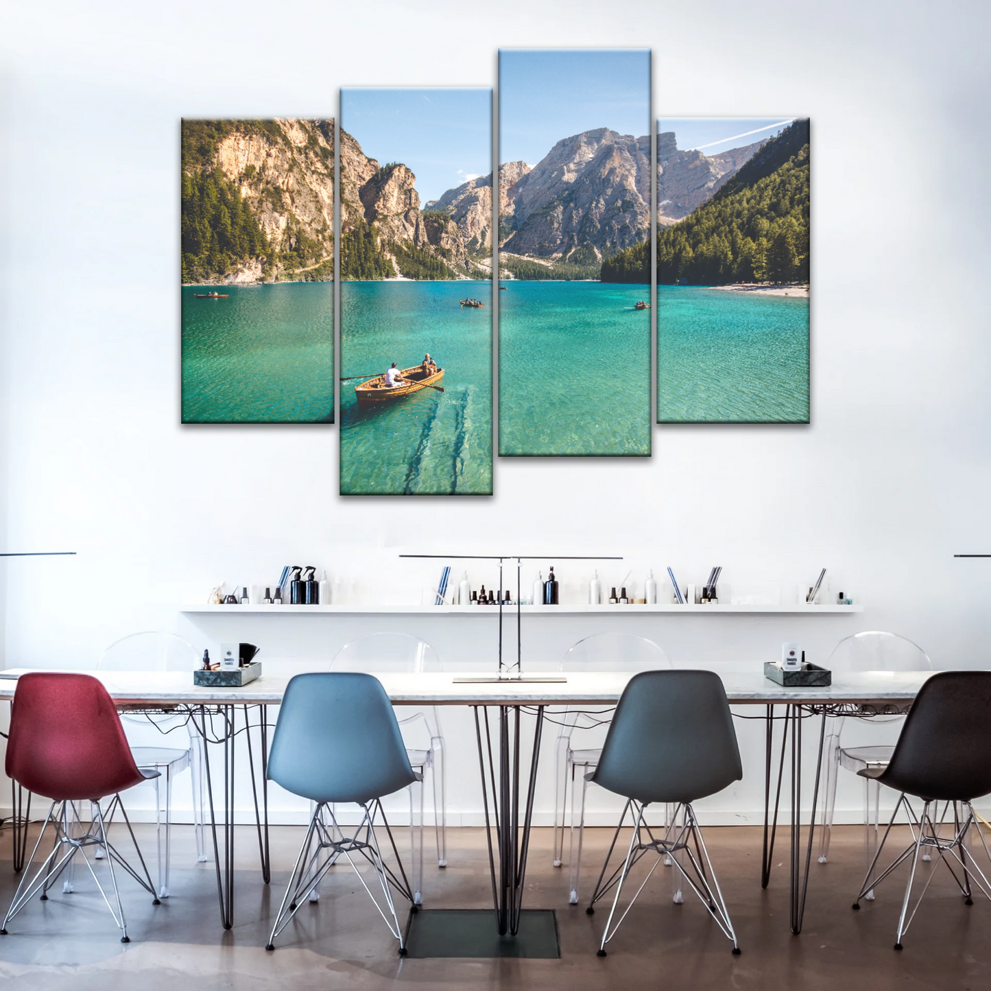 Boating Under Clear Skies Canvas Prints Wall Art