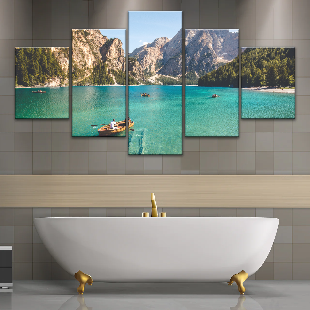 Boating Under Clear Skies Canvas Prints Wall Art