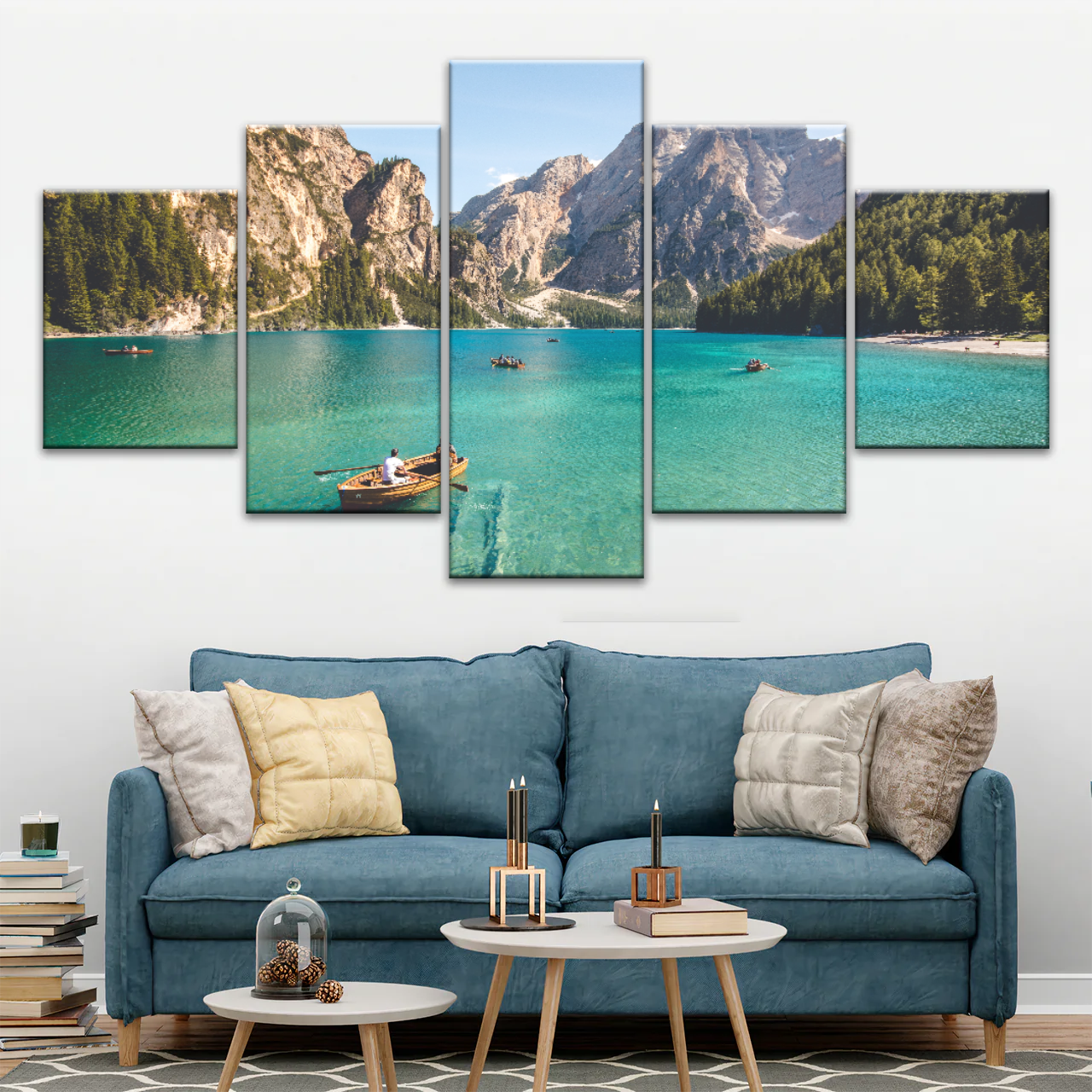 Boating Under Clear Skies Canvas Prints Wall Art