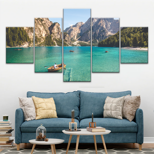 Boating Under Clear Skies Canvas Prints Wall Art