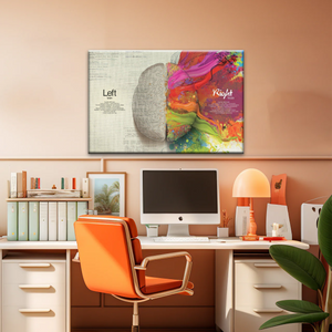 Multicolored Brain Illustration Abstract Human Brain Painting Wall Canvas Prints