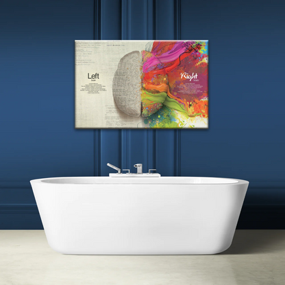 Multicolored Brain Illustration Abstract Human Brain Painting Wall Canvas Prints