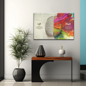 Multicolored Brain Illustration Abstract Human Brain Painting Wall Canvas Prints
