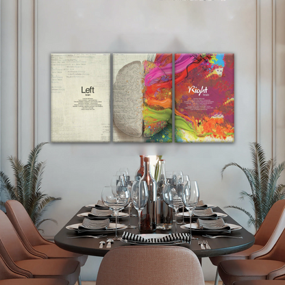 Multicolored Brain Illustration Abstract Human Brain Painting Wall Canvas Prints