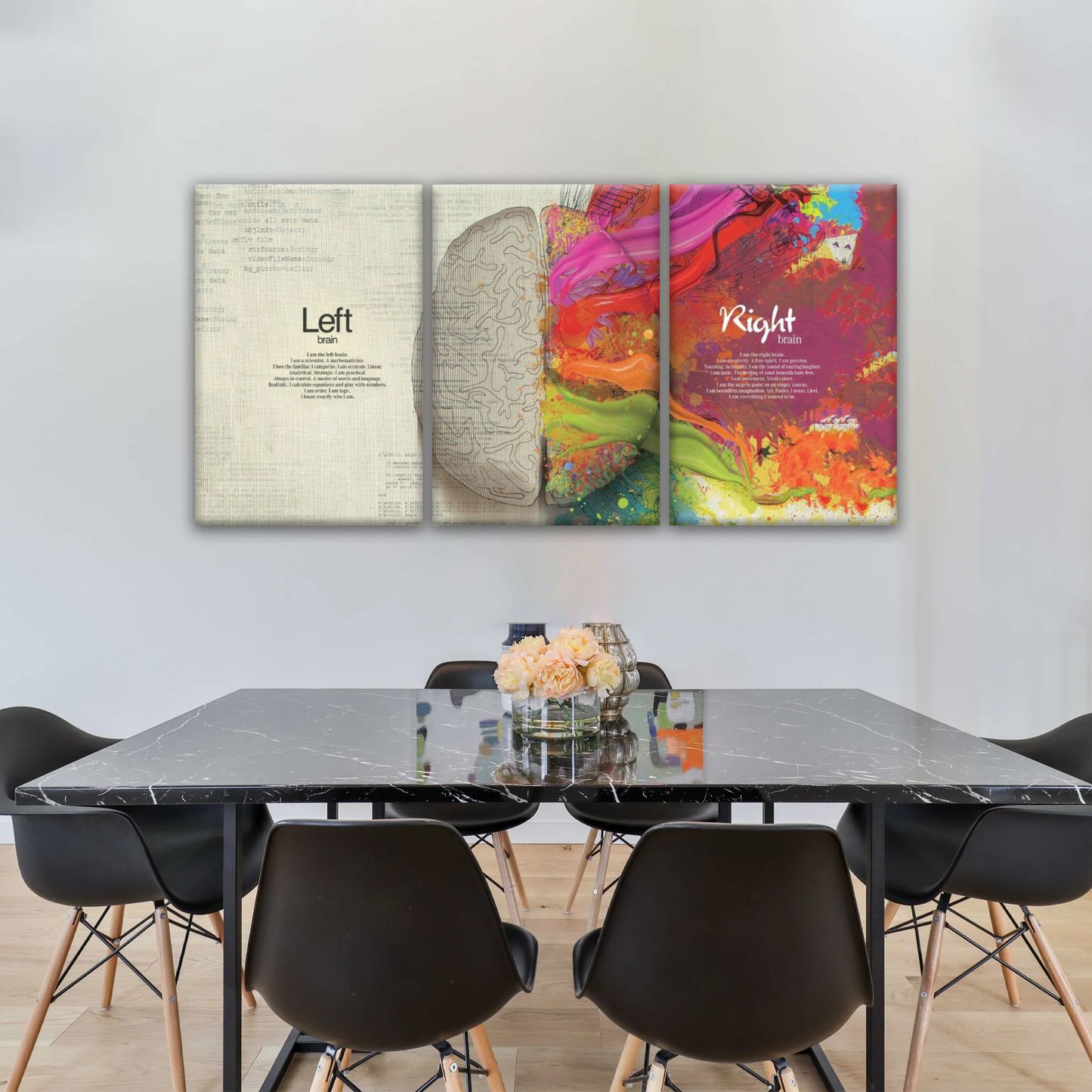 Multicolored Brain Illustration Abstract Human Brain Painting Wall Canvas Prints