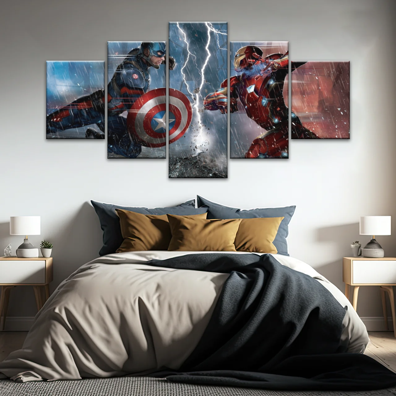 Captain America: Civil War Captain America and Iron Man Print Wall Art