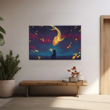Load image into Gallery viewer, Cartoon Cat and Goldfish Canvas Print From Photo
