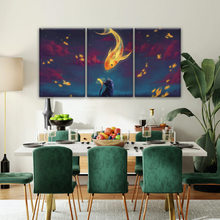 Load image into Gallery viewer, Cartoon Cat and Goldfish Canvas Print From Photo