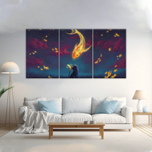 Load image into Gallery viewer, Cartoon Cat and Goldfish Canvas Print From Photo