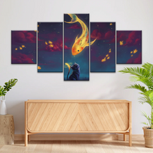 Load image into Gallery viewer, Cartoon Cat and Goldfish Canvas Print From Photo