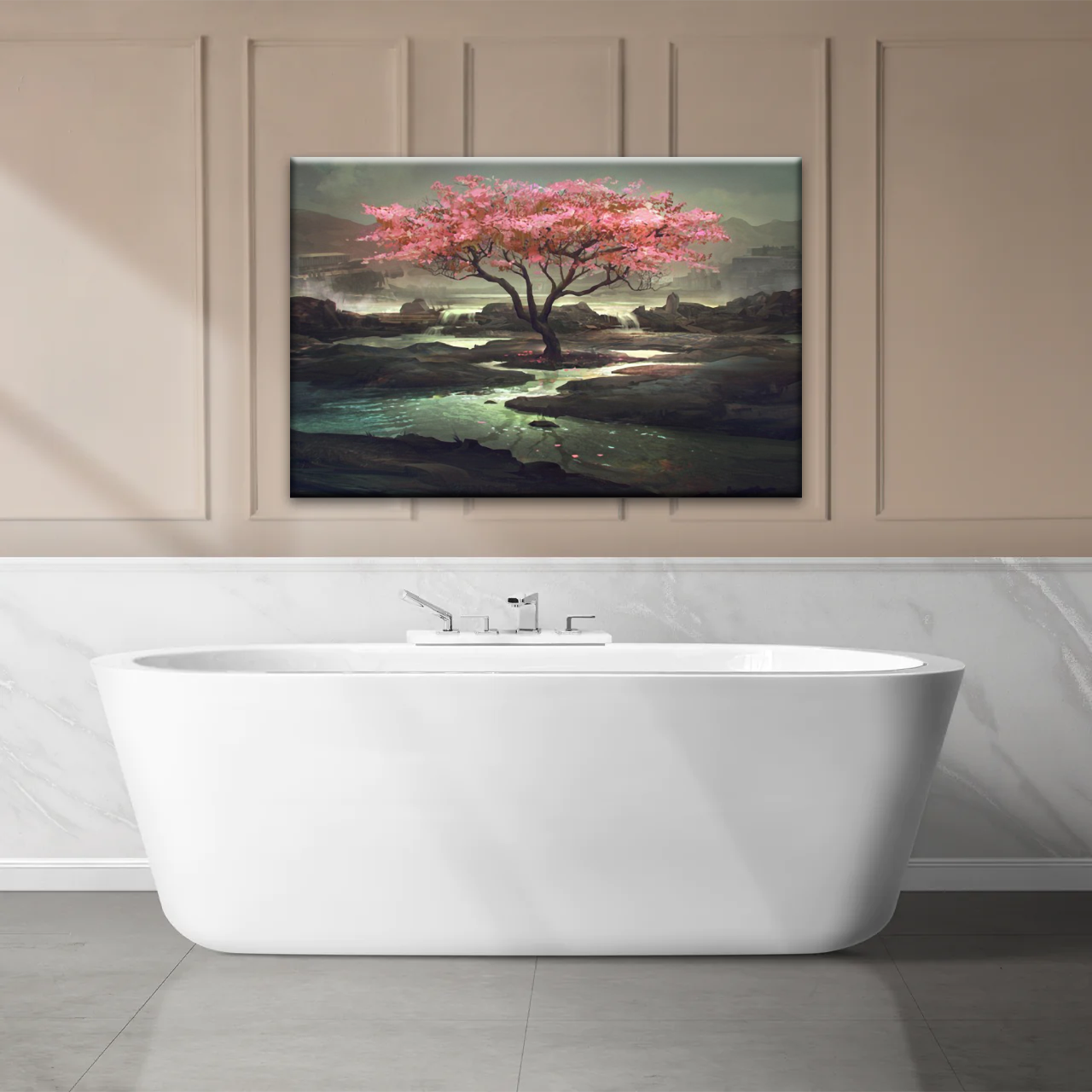 Cherry Blossom Tree Artistic Painting Wall Art Canvas