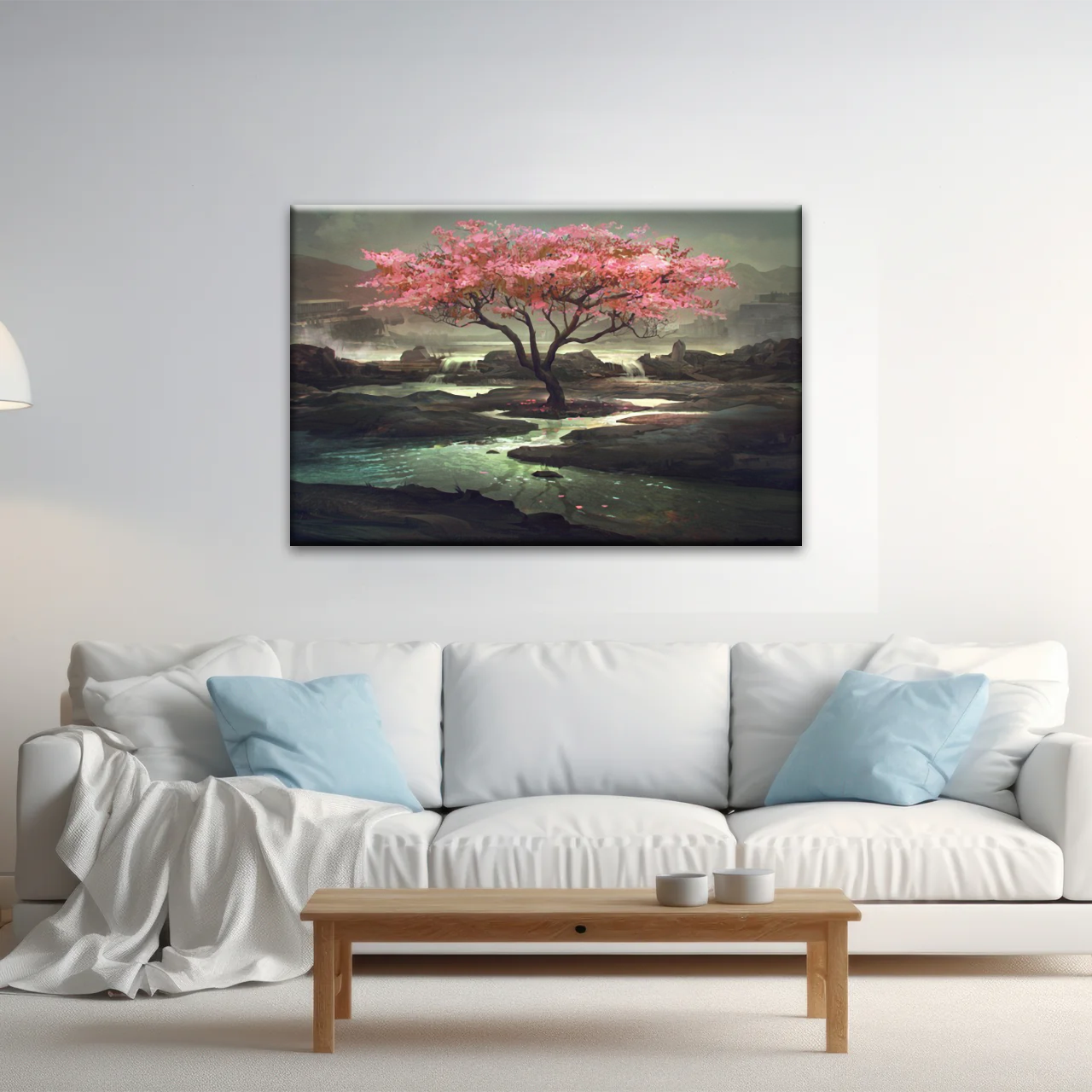 Cherry Blossom Tree Artistic Painting Wall Art Canvas