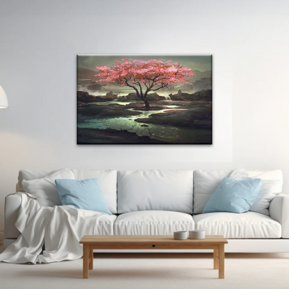 Cherry Blossom Tree Artistic Painting Wall Art Canvas