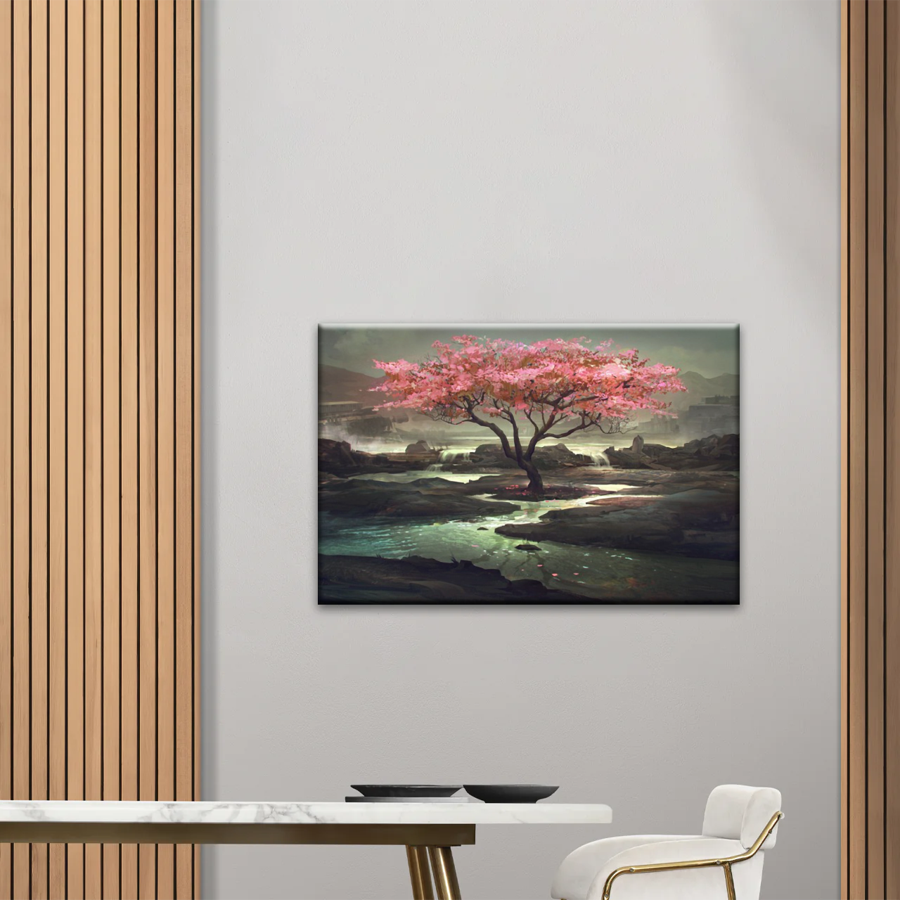 Cherry Blossom Tree Artistic Painting Wall Art Canvas