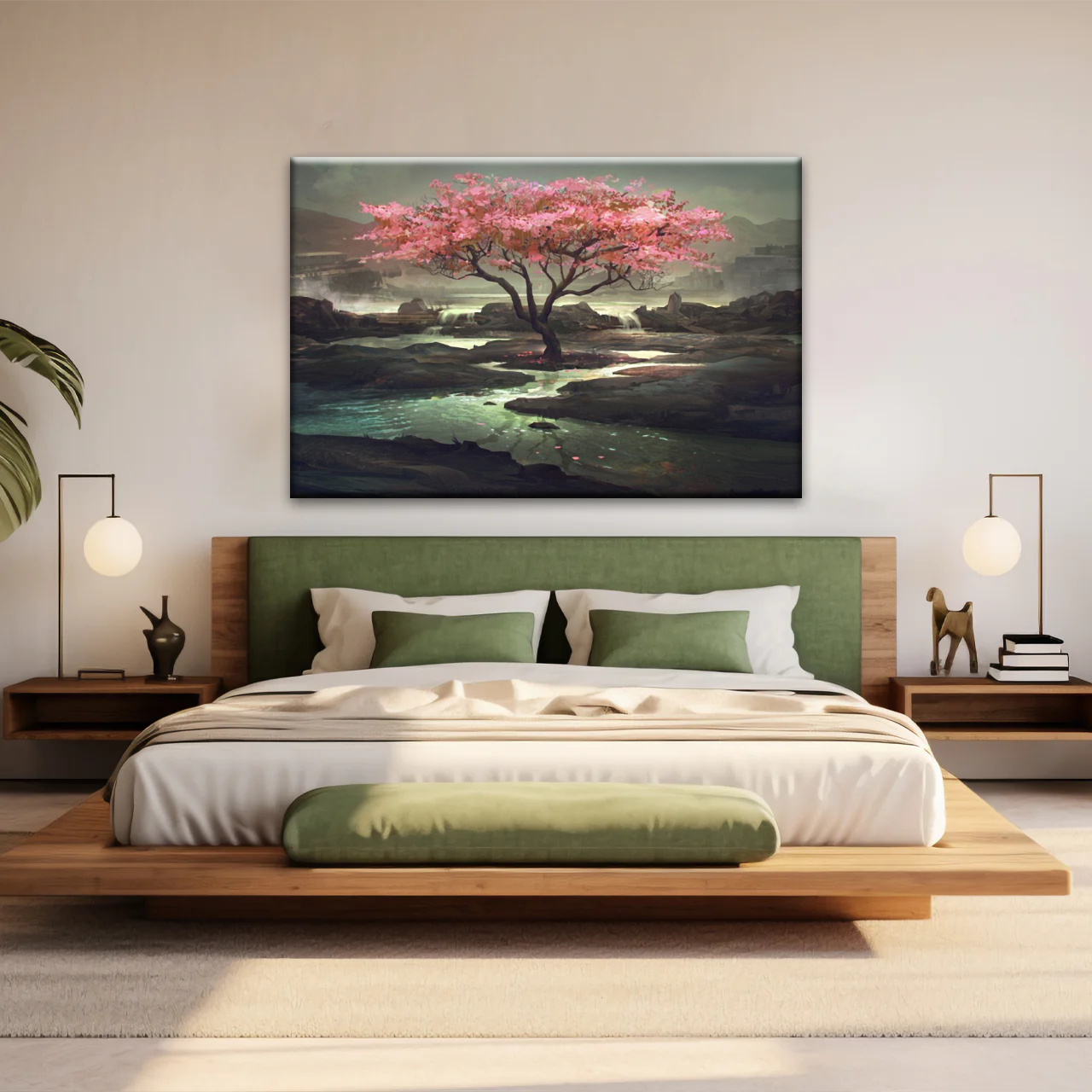 Cherry Blossom Tree Artistic Painting Wall Art Canvas