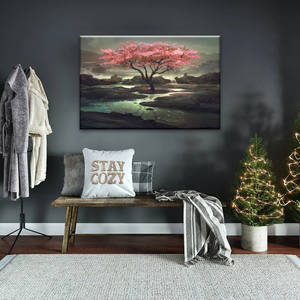 Cherry Blossom Tree Artistic Painting Wall Art Canvas