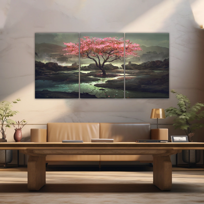 Cherry Blossom Tree Artistic Painting Wall Art Canvas