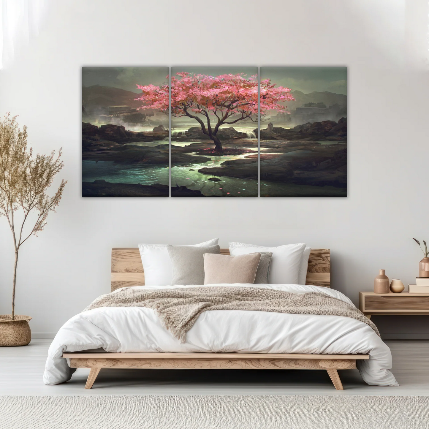 Cherry Blossom Tree Artistic Painting Wall Art Canvas