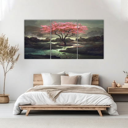 Cherry Blossom Tree Artistic Painting Wall Art Canvas