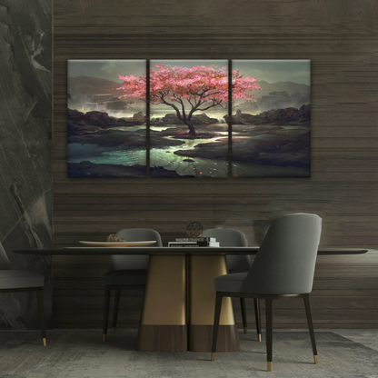 Cherry Blossom Tree Artistic Painting Wall Art Canvas