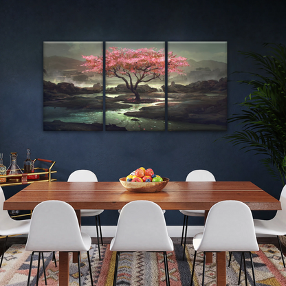 Cherry Blossom Tree Artistic Painting Wall Art Canvas