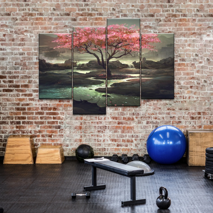 Cherry Blossom Tree Artistic Painting Wall Art Canvas