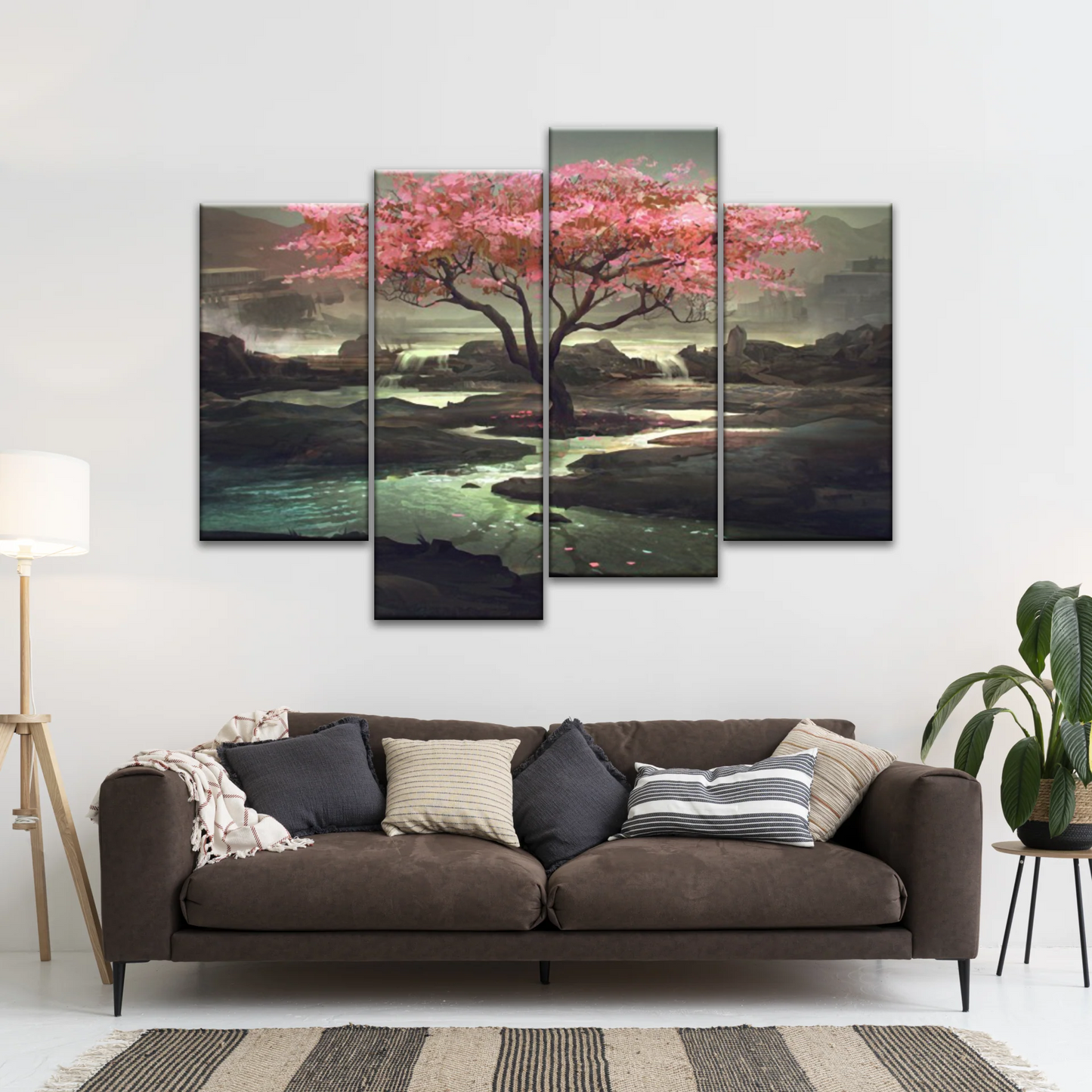 Cherry Blossom Tree Artistic Painting Wall Art Canvas