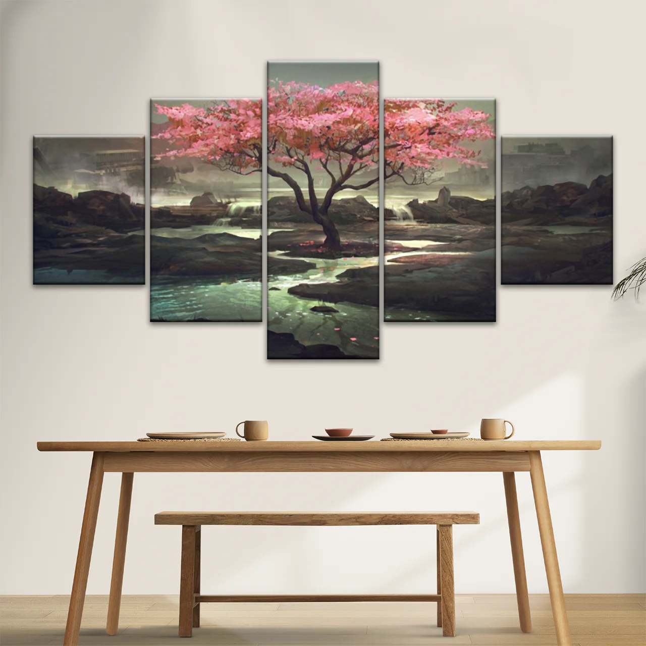 Cherry Blossom Tree Artistic Painting Wall Art Canvas