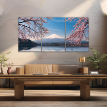 Load image into Gallery viewer, Cherry Blossoms Blooming in Spring on Mount Fuji, Japan Canvas Prints