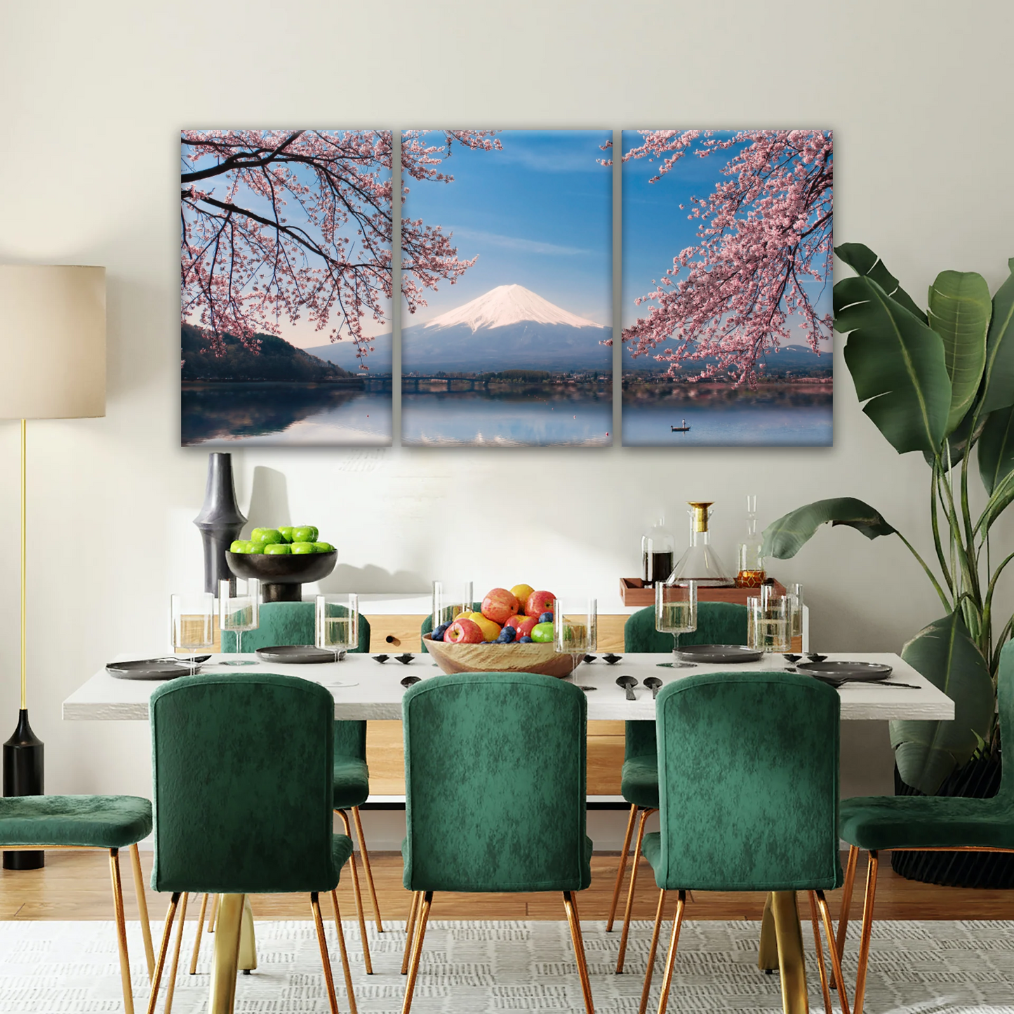 Cherry Blossoms Blooming in Spring on Mount Fuji, Japan Canvas Prints