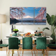 Load image into Gallery viewer, Cherry Blossoms Blooming in Spring on Mount Fuji, Japan Canvas Prints