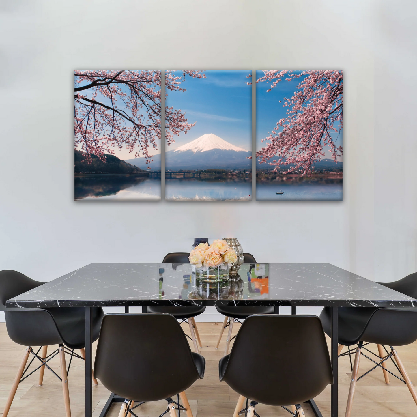 Cherry Blossoms Blooming in Spring on Mount Fuji, Japan Canvas Prints